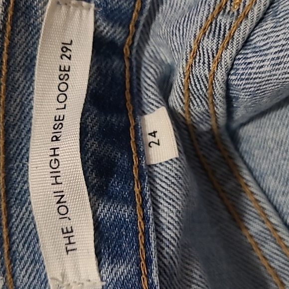 Aritzia Denim Forum Joni High Rise Loose High-waisted Jeans 29 Length Blue sz 24 - Picture 2 of 7